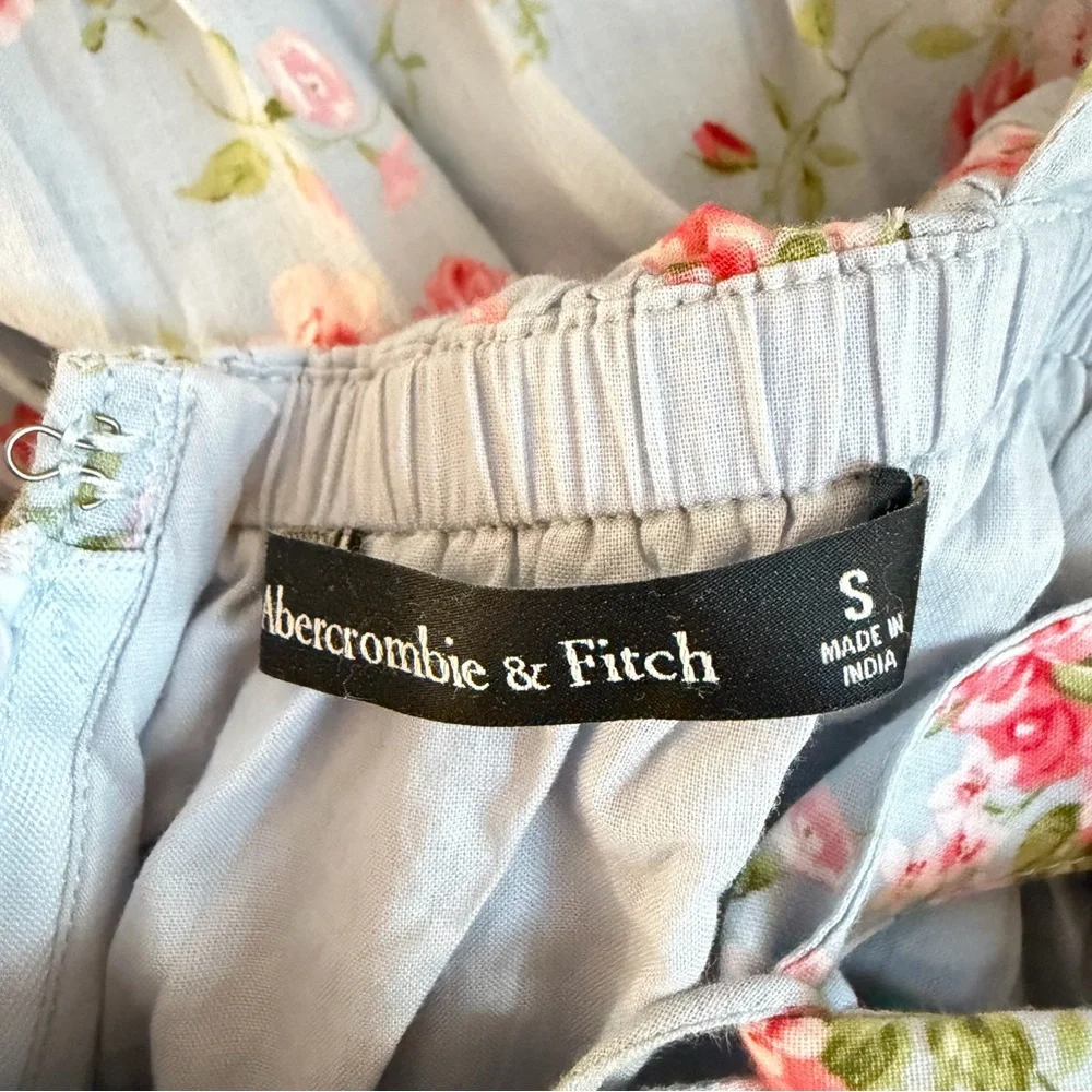 Abercrombie & Fitch Light Blue Floral Tiered Maxi Dress